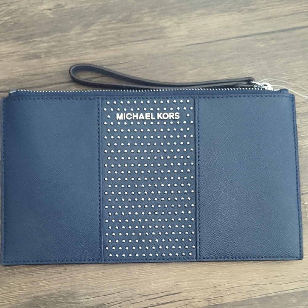 Michael Kors Navy Blue Studded Wristlet